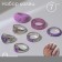 A set of rings 7 pieces Amour, lilac color in silver, 16-18 dimensions