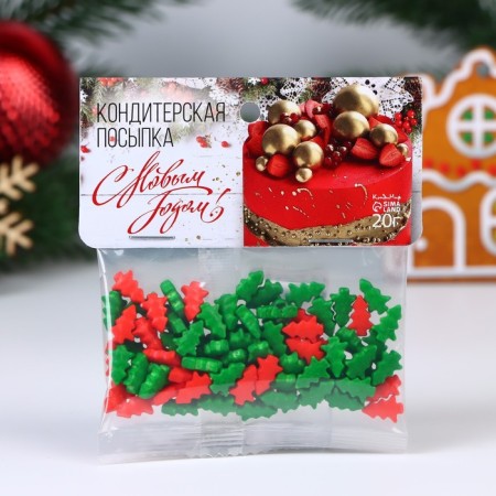 New Year. Confectionery Sprinking "New Year tree", mix, 20 g-1