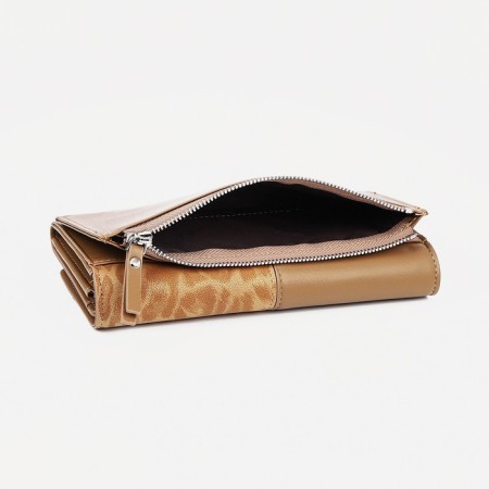 Women's wallet on magnets, beige color-2