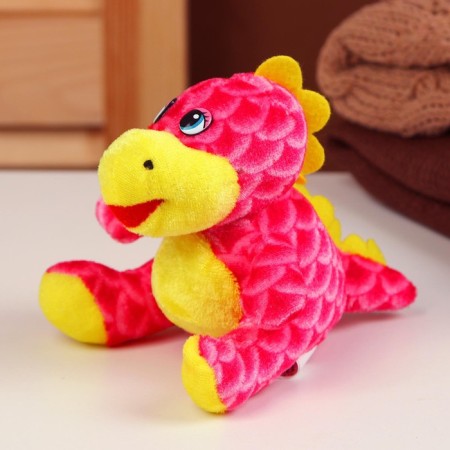 Soft toy "Dragosh", with yellow inserts, 12 cm, pink color-3