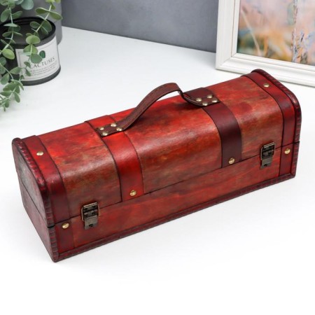 Casket Wood for a bottle "Middle Ages" 11.5x34.5x13 cm-5