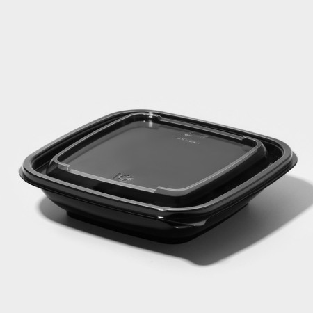 Disposable plastic lid, YUPK-1616, 16 × 16 × 1.38 cm, transparent, 50 pcs/un-2