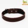 Leather collar on synthetic winterizer, 65 x 3 cm, Osh 40-55 cm, brown
