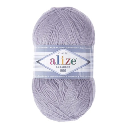 Yarn "Lanagold 800" 49% wool, 51% acrylic 730m/100g (200 light gray)-1