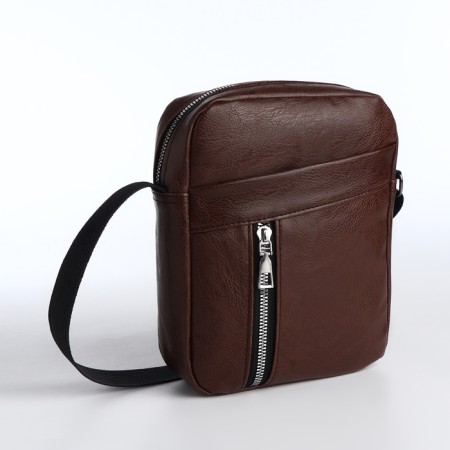 Male bag with lightning, brown color