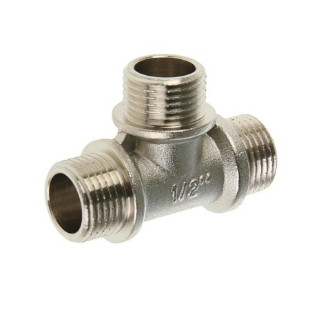 ValTec tee, 1/2 ", external thread, nickelized brass-1