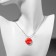 The pendant "Joy" lips, white-red color in silver, 40 cm