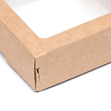 Food box, with a window, craft, 10 x 10 x 3.5 cm-3