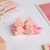 Hair gum "Pearl" (set 4 pcs) heart, pink