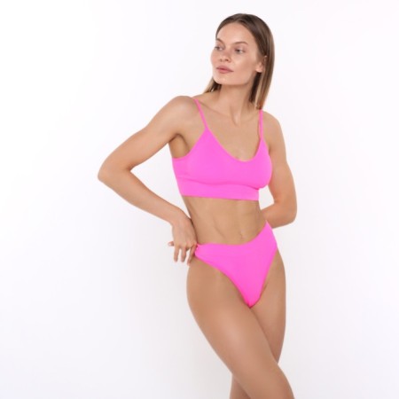 Female set (top, thongs), pink color, size 42-46-1
