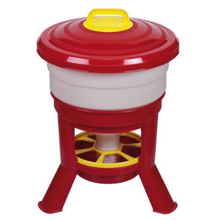 Bunker feeder for poultry at 21 kg, on legs, plastic, imperial