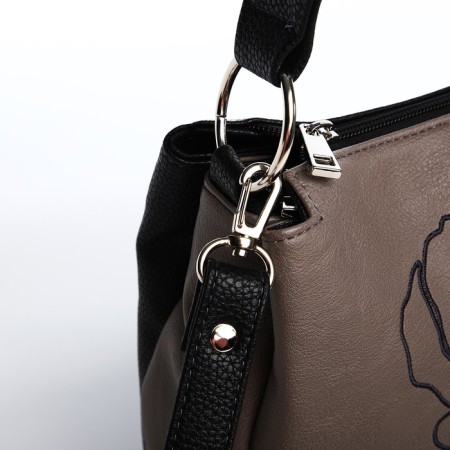 Female bag "golden rain" with lightning, brown color/black-4