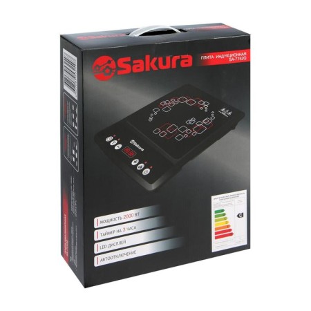 Induction tile Sakura SA-7152Q, 2000 watts, 1 burner, black-7