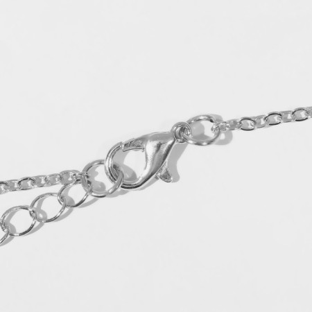 Lotus pendant with patterns, silver color, 46 cm-1