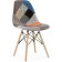 Wooden chair multicolor array of beech/metal/fabric, natural/colored 47x50x84 cm