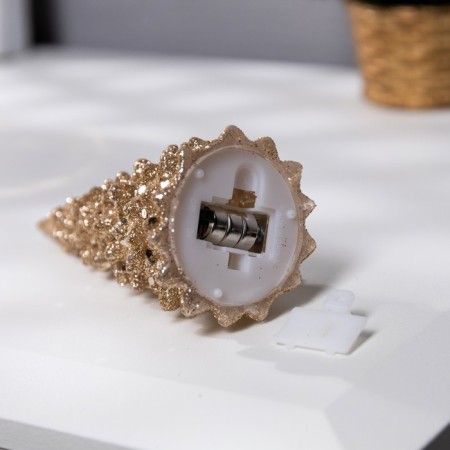 LED figure "Golden Christmas tree" 5 × 12 × 5 cm, plastic, LR44 batteries, glow warm white-2