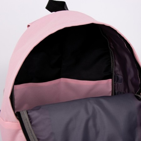 School backpack from textiles on lightning, textura, 1 pocket, pink color-4