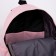 School backpack from textiles on lightning, textura, 1 pocket, pink color