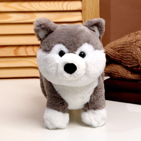 Soft toy "Husky", size 28 cm, color gray color-2
