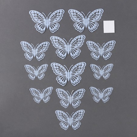 Set for decorating "Butterflies", set 12 pcs, color of makarun blue