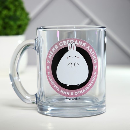Glass mug "I have paws today", 320 ml