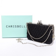 Клатч женский, экокожа, Chrisbella черный, 19х5х12 см