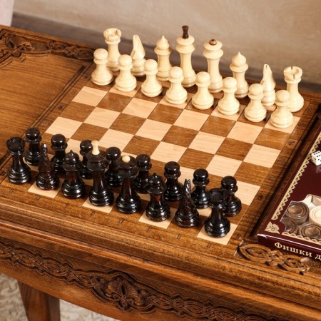 Lomber folding “chess and backgammon” table, walnut array, 70x60x30 cm, Armenia-1