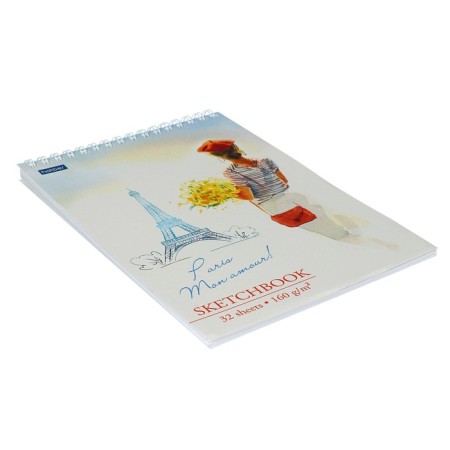 Block-wrapper, A5, 32 sheets on the crest, Beautiful, cover coated cardboard, hard substrate, block 160 g/m², with step-by-step sketches-1