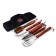 A set of accessories for grill, 5 items, bag: fork, spatula, tongs, brush-slide, knife