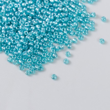 Beads "Astra" 11/0, 20 g (121a turquoise/transparent, glossy)