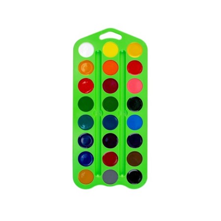 Watercolor honey 24 colors, ZHK "Flower", without a brush, a green plastic case, 27421677-2