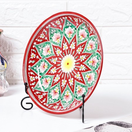 Largan Rishtan ceramics "Flowers", 25 cm, red-2