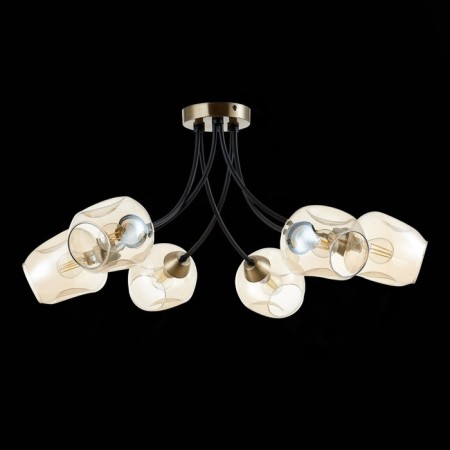 Ceiling EVOLUCE lamp. Sle205302-06. Besano. 6x40 watts, E14, 70x70x32 cm, bronze color, black-2