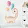 Sticker Plastic Interior color "Dinosaur with balloons" 30x60 cm