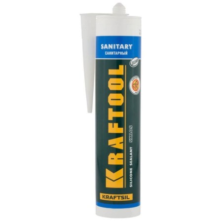 Sealant Kraftool, silicone, transparent, sanitary, for high humidity, 300 ml