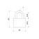 Hinged castle, 42x66 mm, 3 keys