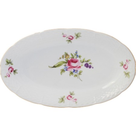 Oval Menuet dish, decor "Meissen flower, gold laying", 21 cm