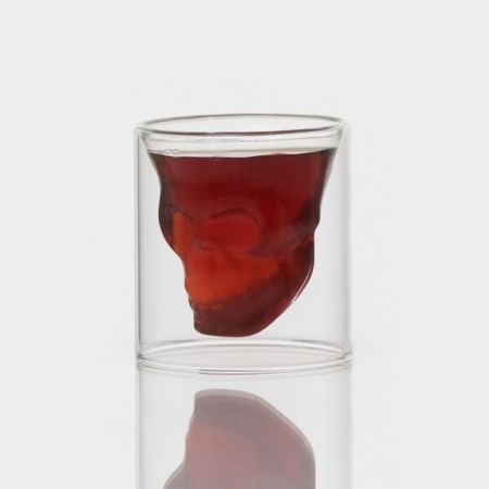 Glass stack with double walls "Skull. Halloween ", 70 ml, 7 × 7 cm