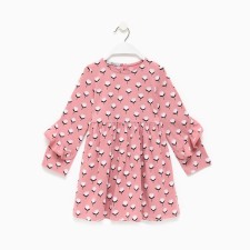 Dress for girls, dark pink color, height 122 cm