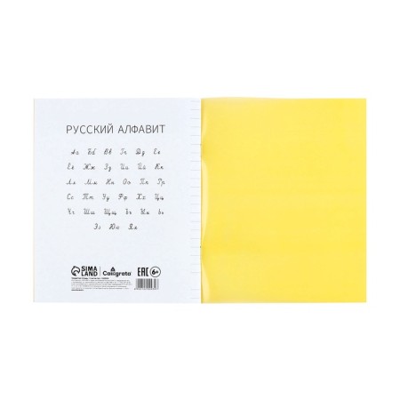 Notebook 12l yellow, layer of the region, with alphabet, block offset-5