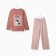 Home female set (longshit/trousers) "Coffee", powder color, size 60