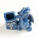 Souvenir Ceramics stand for d/toothpicks "Dracos with gifts" blue-gold 4x6.5x7 cm