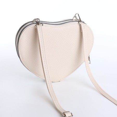 Bag Women's Cross-Bodi with a zipper, white color-5
