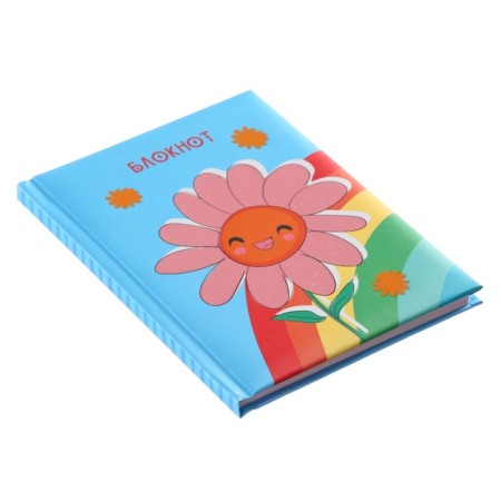 Notebook A6, 48 sheets in the cage "Flower", solid cover, glossy lamination, OFSET block 70g/m2-1