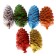 Set of spruce cones for decor "color" 6 pcs., Mix