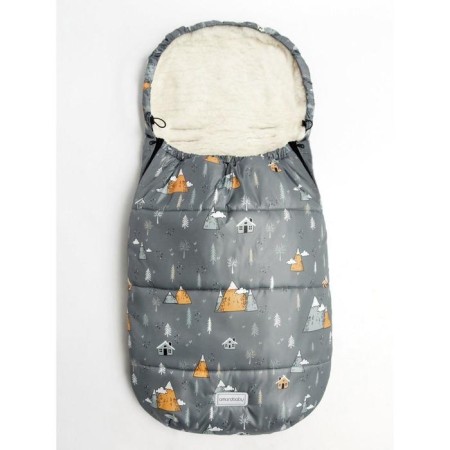 Winter fur “mountain” envelope, size 105 cm, gray color-2