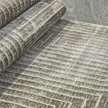 Rectangular carpet Valentis sirocco, size 80x150 cm, color Brown/Beige-2