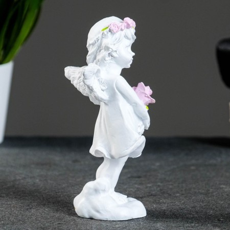 Figure "Angel with a rose" acrylic 4x6x12cm-1