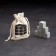 Wasis stones in a bag of "cubes", natural statite, 6 pcs
