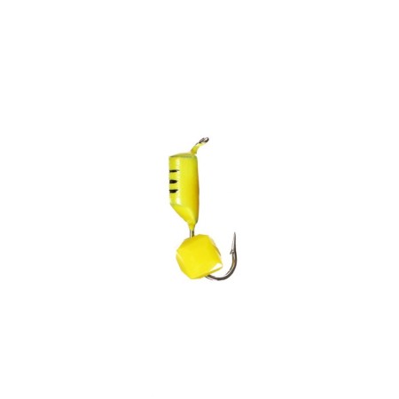 Mormyshka column with a "cheese" cube (lemon), weight 1 g, size 3